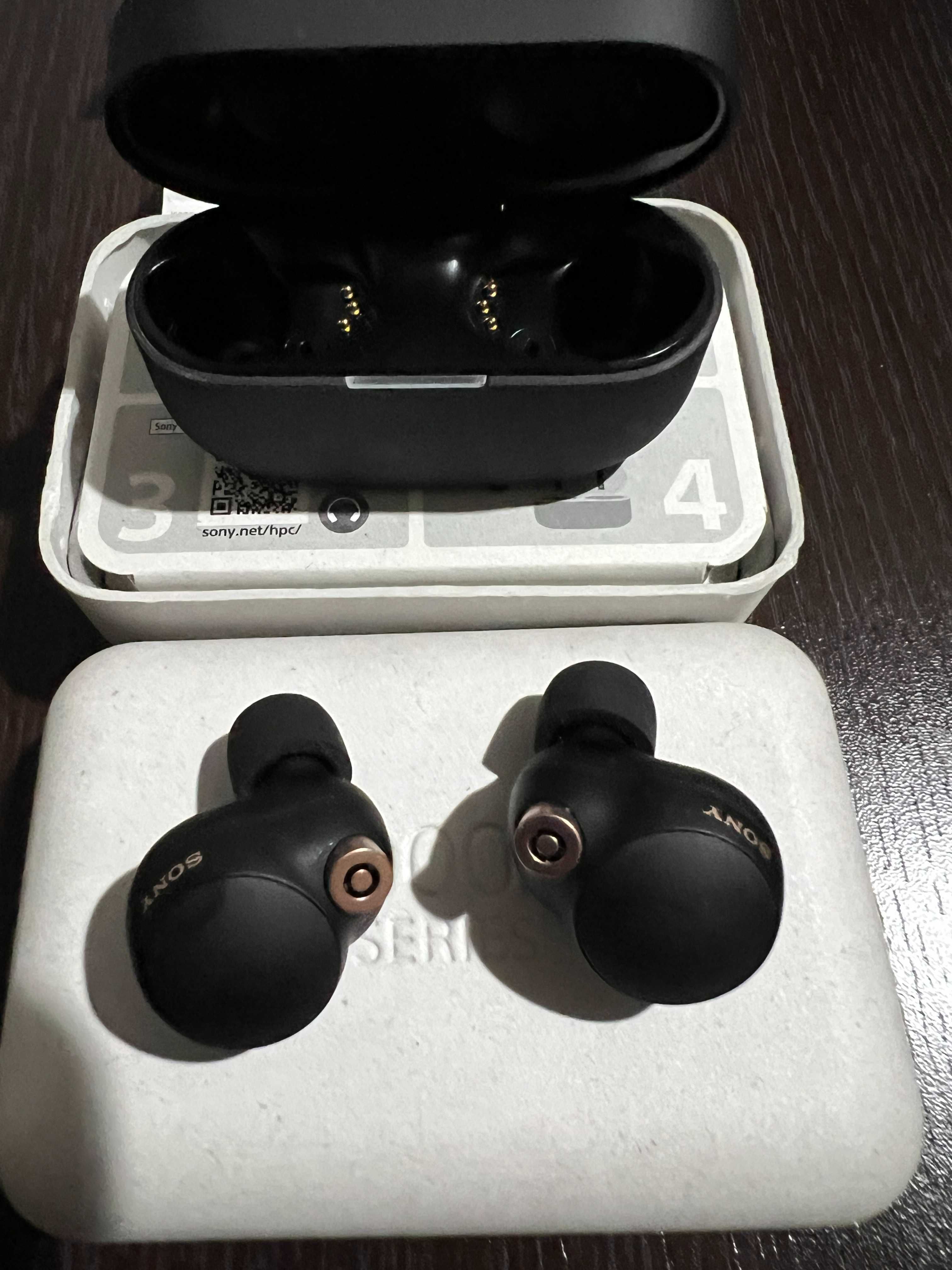 Casti In-Ear Sony WF-1000XM4B, Wireless, BT, NC, Microfon, Negru