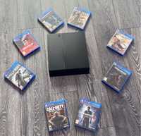 Playstation 4 + 8 игри 500gb