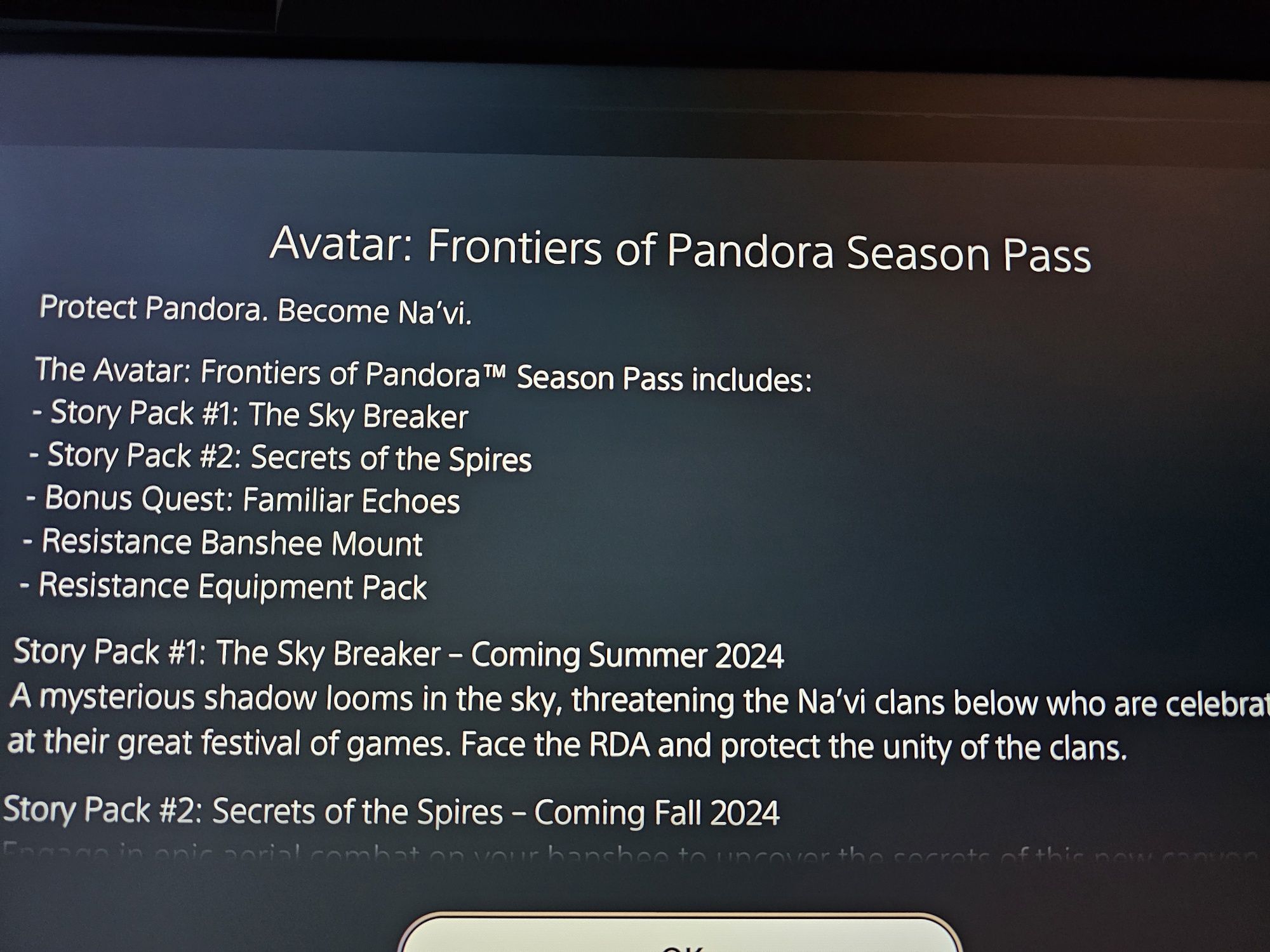 Avatar PS5 Special Edition , Extra digital content , season pass , dlc