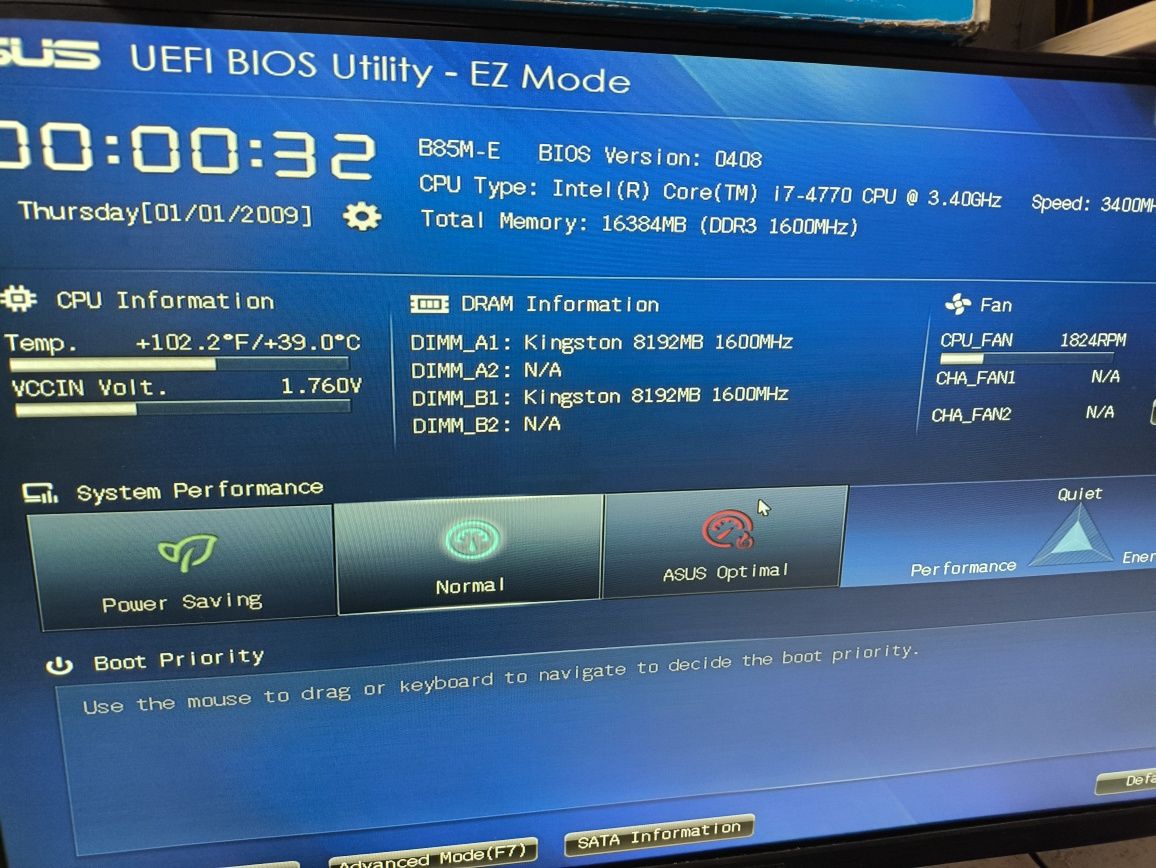 Asus B85+i7 4770+16Gb