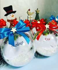 Коледни топки с декорация и снимка