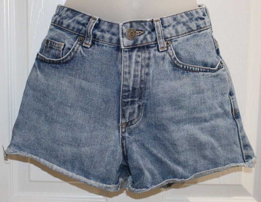 Blugi scurți talie înaltă Zara bleu