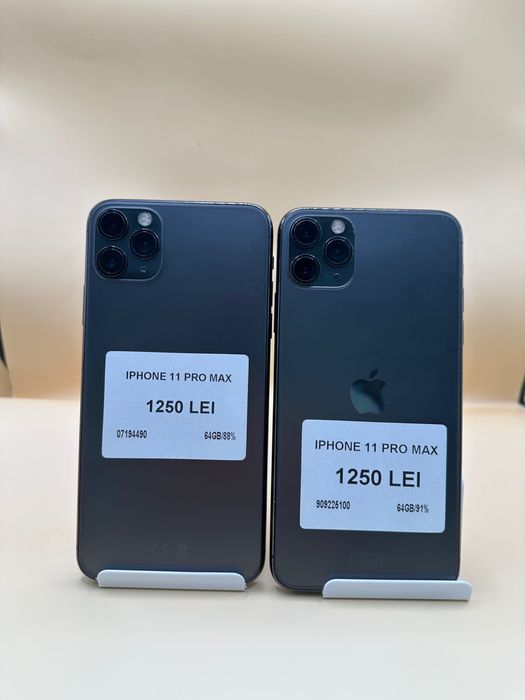 iPhone 11 Pro Max, memorie internă 64gb Procentaj baterie 88% /91%