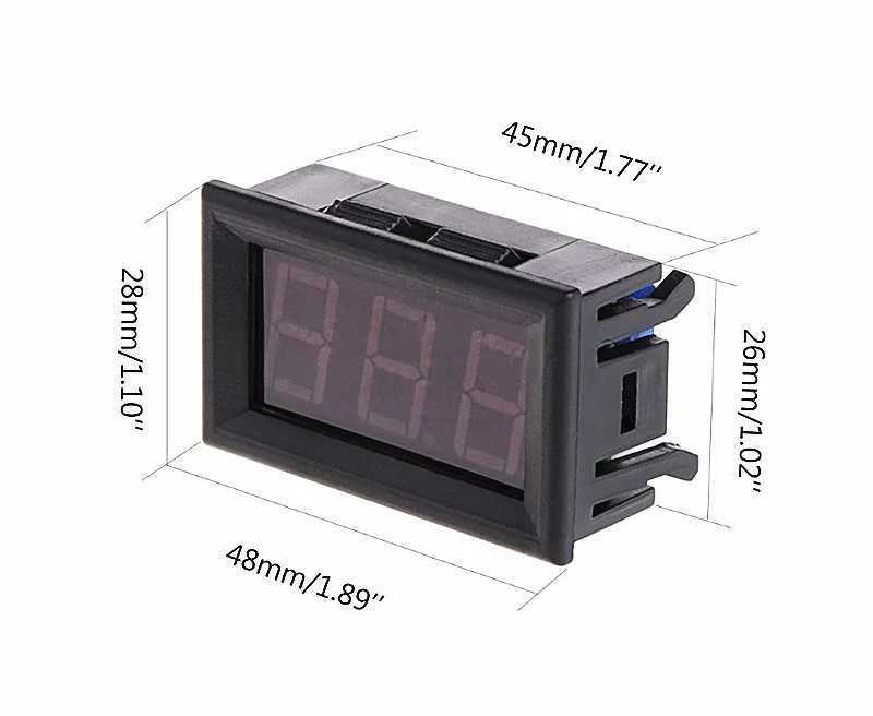 Termometru Digital de panou cu fir si sonda DC12 V Verde/Albastru/Rosu