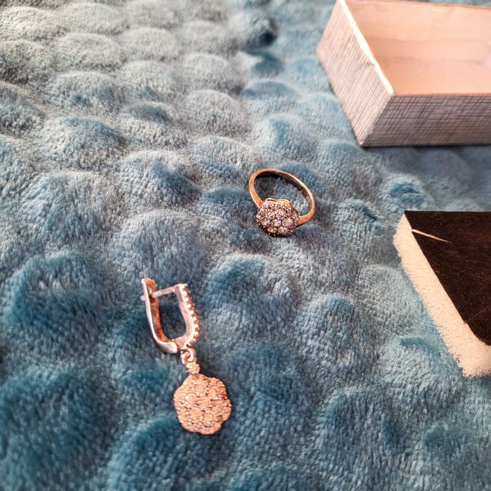 Сребърни пръстен и обеци