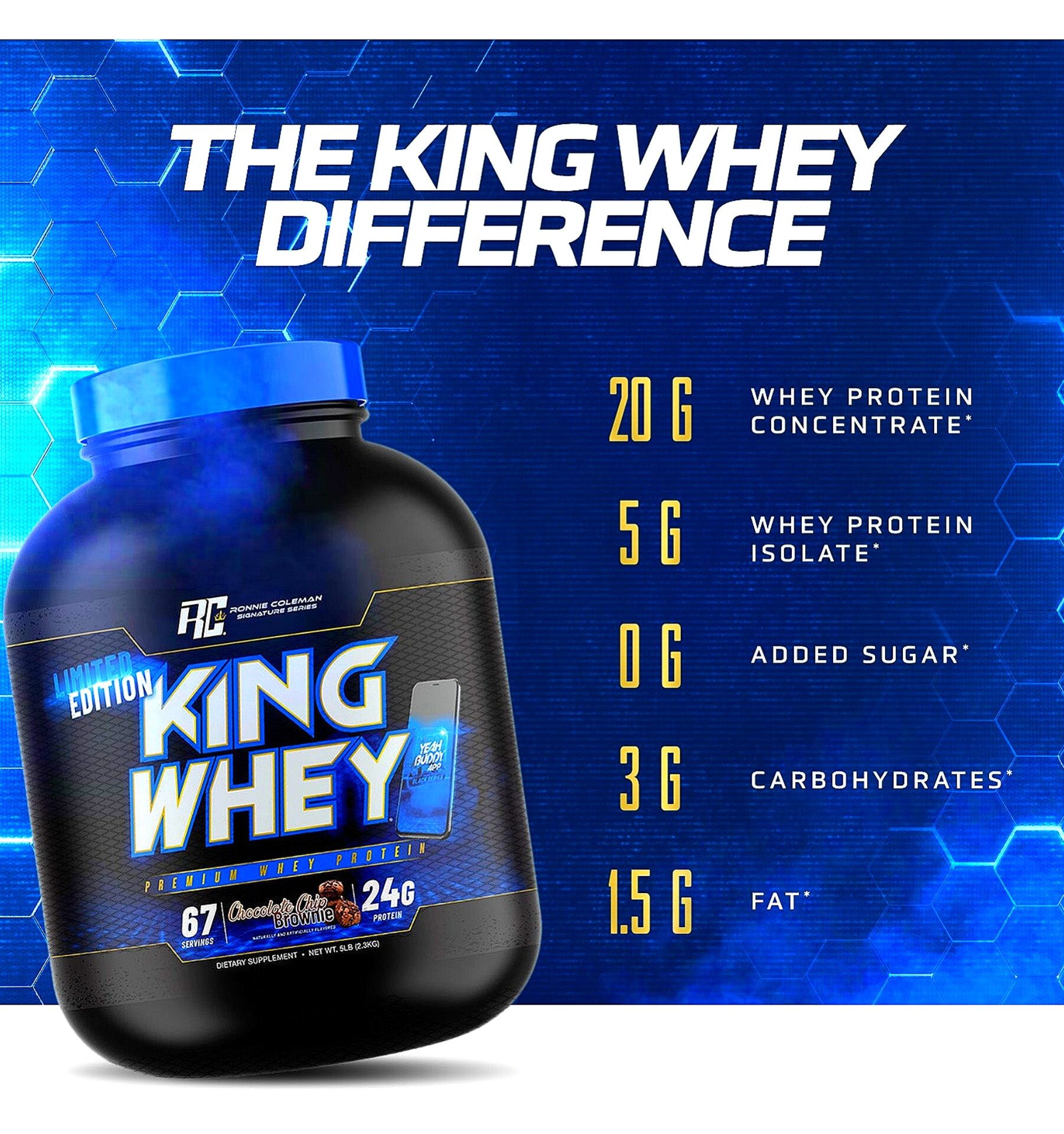 King Whey от Ronnie Coleman 2.3кг 65 порций 25 грамм протеина.