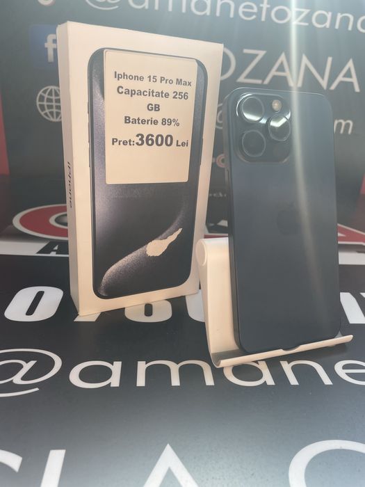 Amanet ozana vinde Iphone 15 PRO MAX CAPACITATEA 256 GB BATERIE 89%