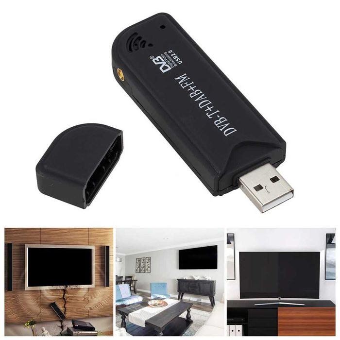 ТВ тунер за цифрова телевизия за компютър лаптоп TV антена DVB-T3 DAB