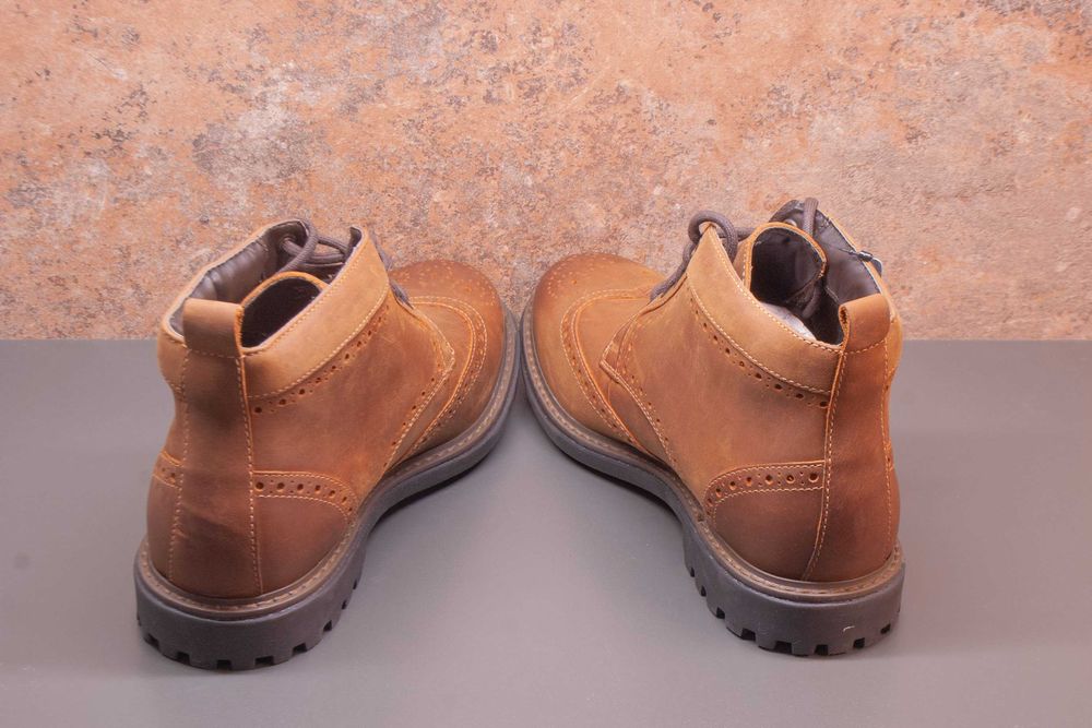 Мркови мъжки боти от естествена кожа номер 41