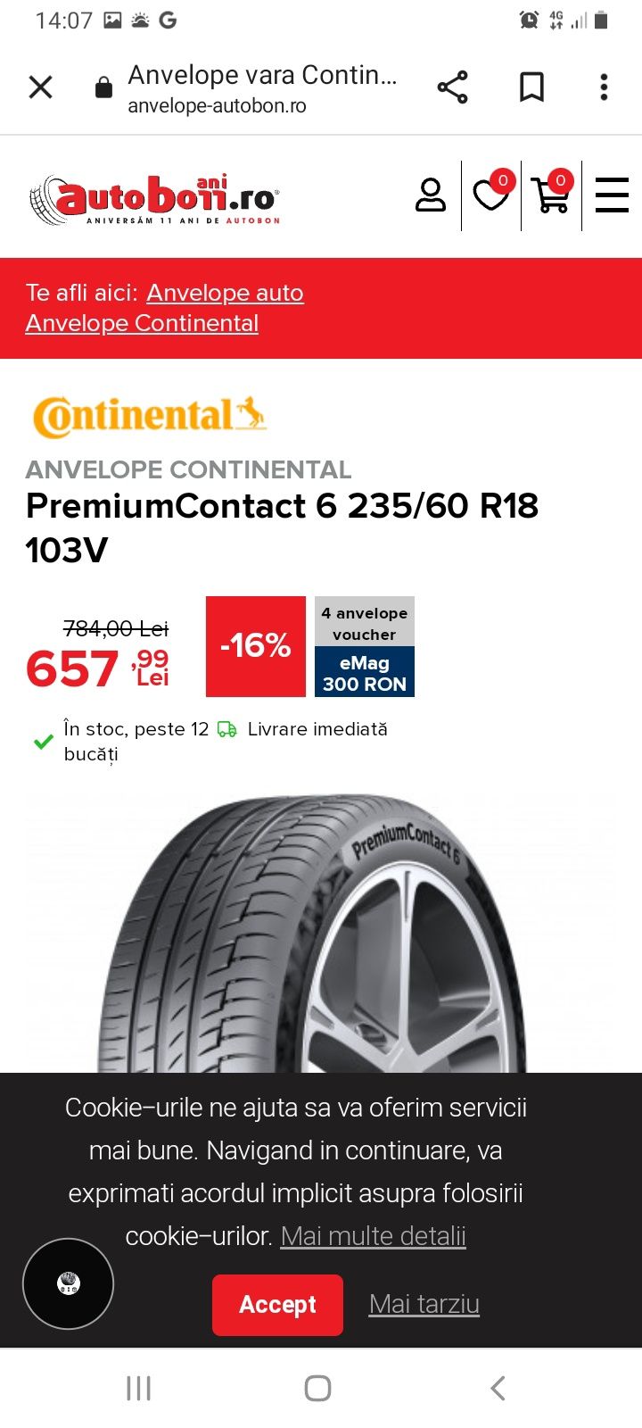 Vând anvelope de vară 235/60 R18 Continental