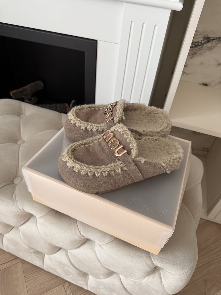 Saboti slippers Mou, piele, ghete