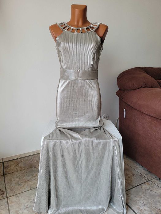 Rochie argintie lunga