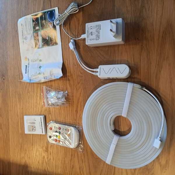НОВА! Гъвкава LED неонова лента 5M RGB, Bluetooth, 12V