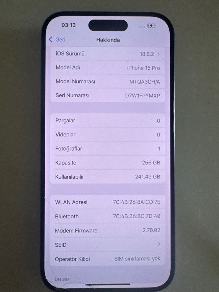 Iphone 15 pro 256 88