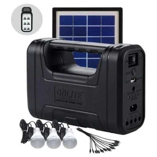 Kit solar GD-Lite 8017 dotat cu 3 becuri LED si acumulator.NOU!SIGILAT