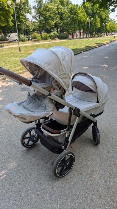 Количка Cybex Gazelle S Lava Grey за близнаци или породени деца