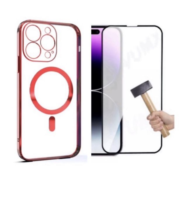 Iphone 14/15/16/PRO/17/MAX/PLUS Husa Electro Wireles si Folie Sticla