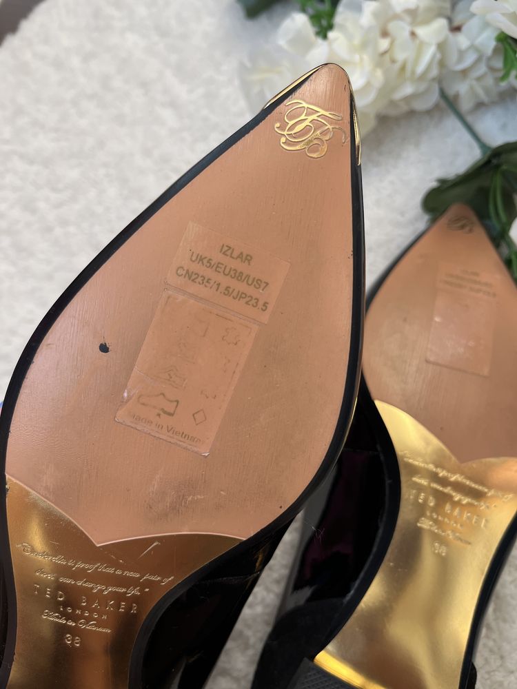 Ted baker лачени дамски обувки от естествена кожа