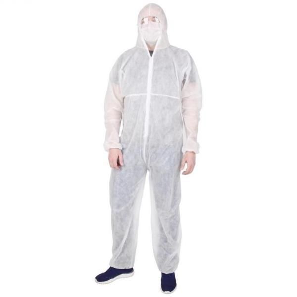 Защитный комбинезон с капюшоном одноразовый очень хорошого качества