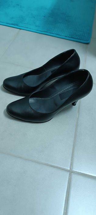 Pantofi dama cu toc,35, 2 perechi, negru si bleumarin