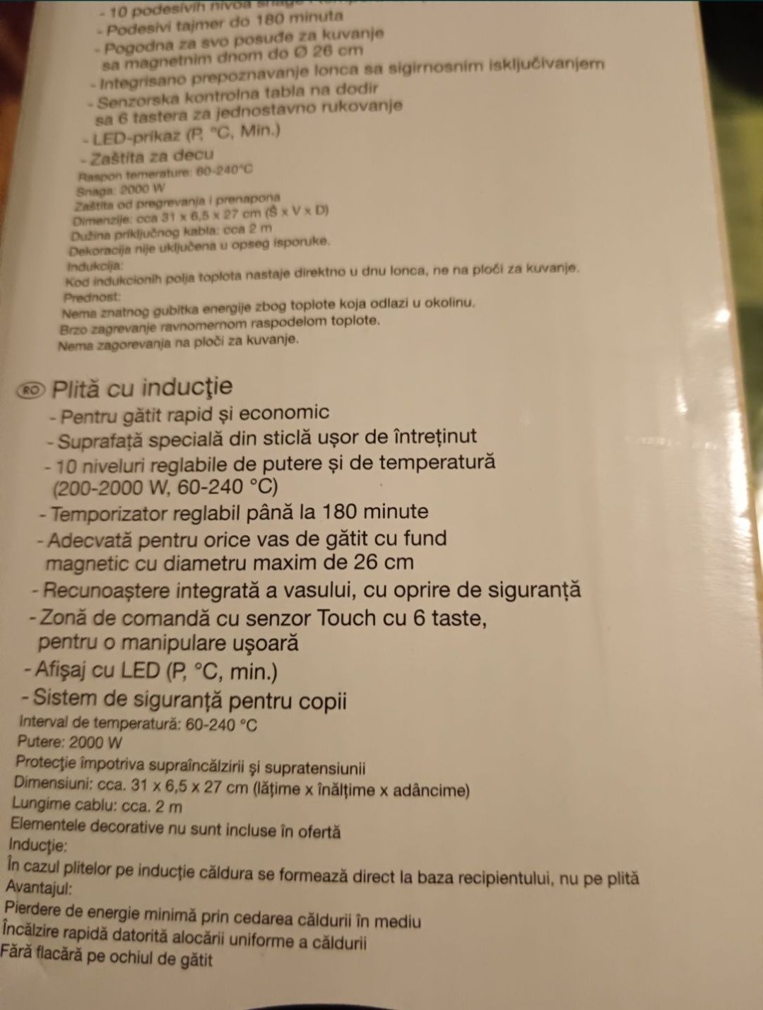 Plita inducție Silver Crest