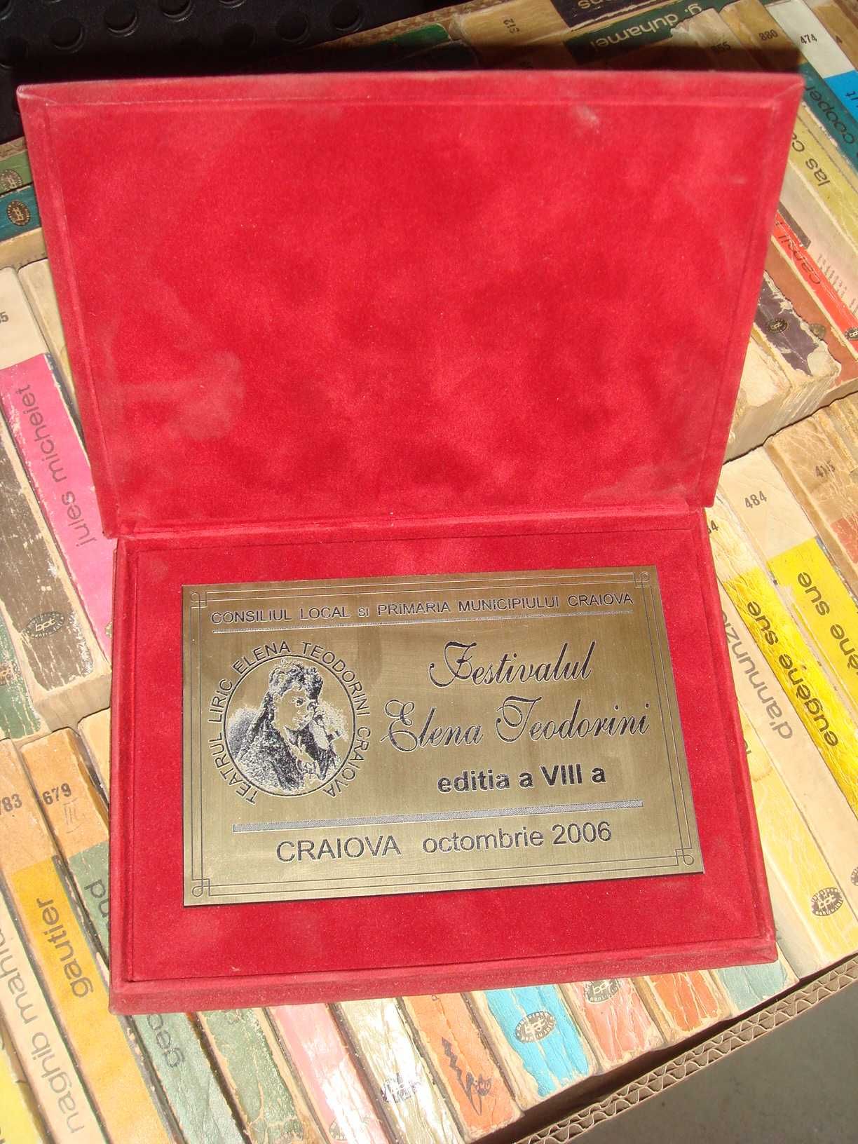 Medalie Festivalul Elena Teodorini Editia VIII Craiova Octombrie 2006