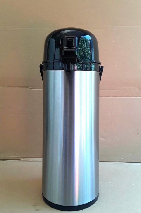 TERMOS INOX MARE 1,8 L cu pompa si mâner pt transport - NOU - 70 Lei