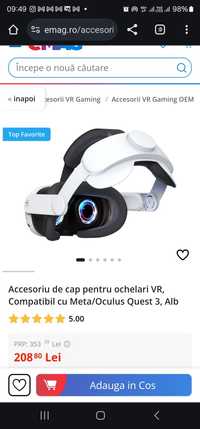 Accesoriu de cap pentru ochelari VR, Compatibil cu Meta/Oculus Quest 3