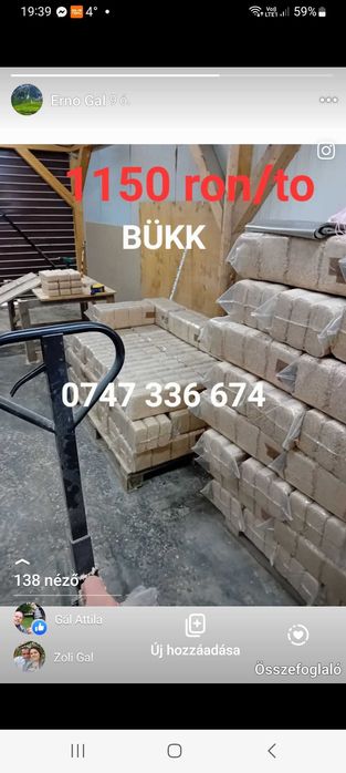 Brichete de rumeguş fag