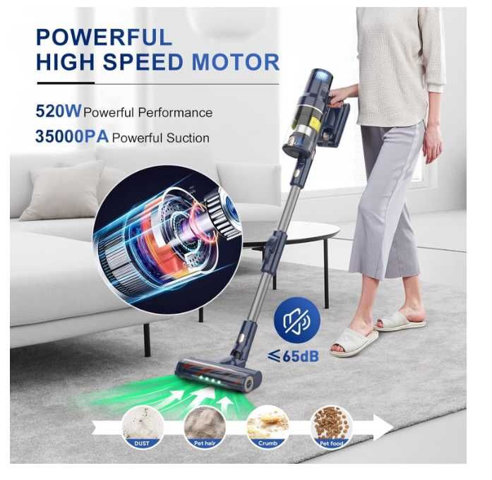 Aspirator vertical fara fir 8 in 1 VICSONIC S7, 35Kpa, 520W