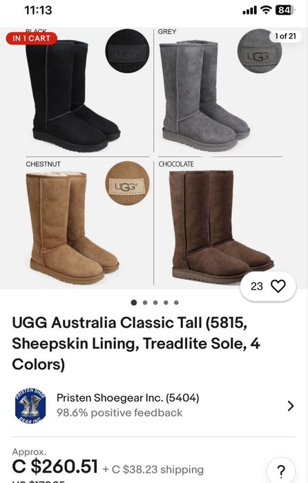 UGG originale cu lână multă si piele naturala 39