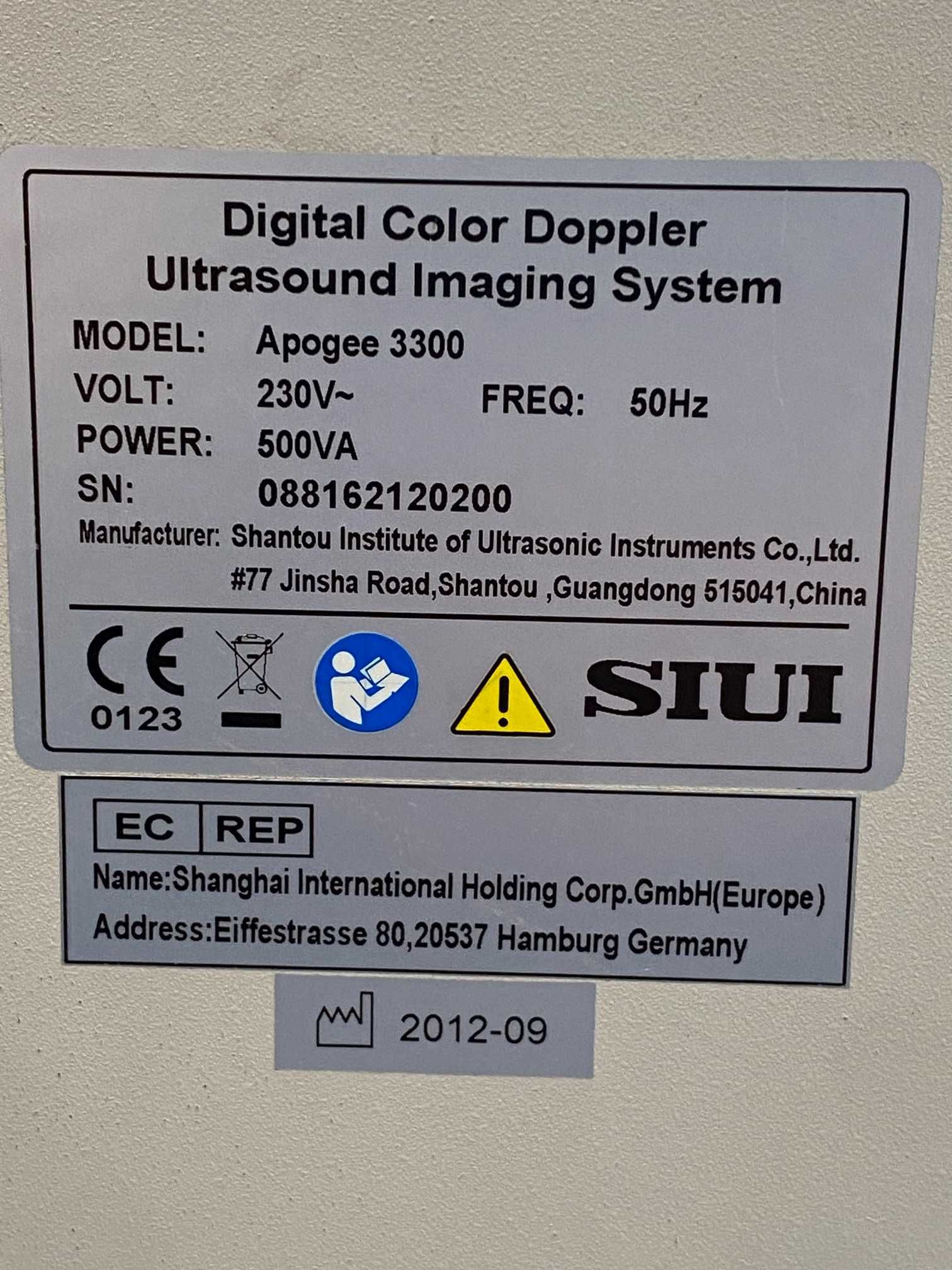 Vand Ecograf Doppler color SIUI Apogee 3300