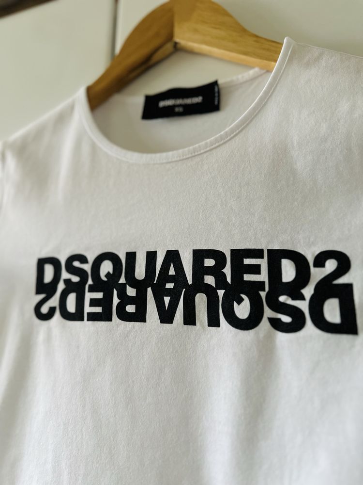Къса бяла тениска Dsquared2