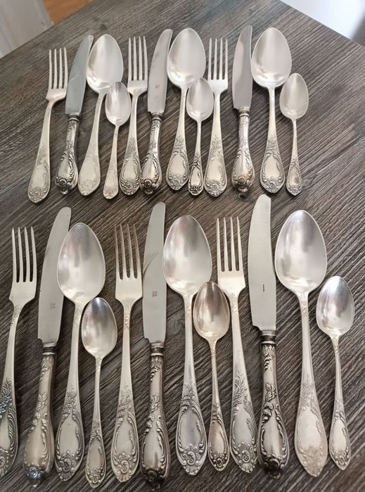 Посуда. Мельхиор. Ложки, вилки ножи. Ссср.