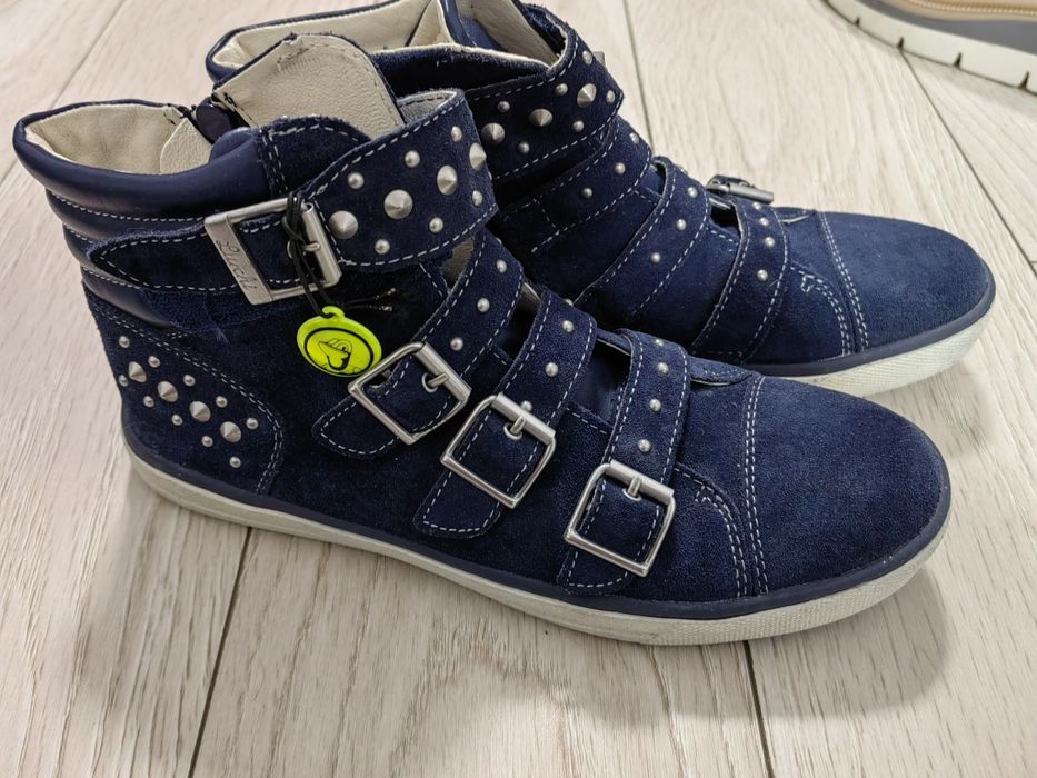 Ghete sport din piele întoarsă Lurchi, mărimea 38, bleumarin