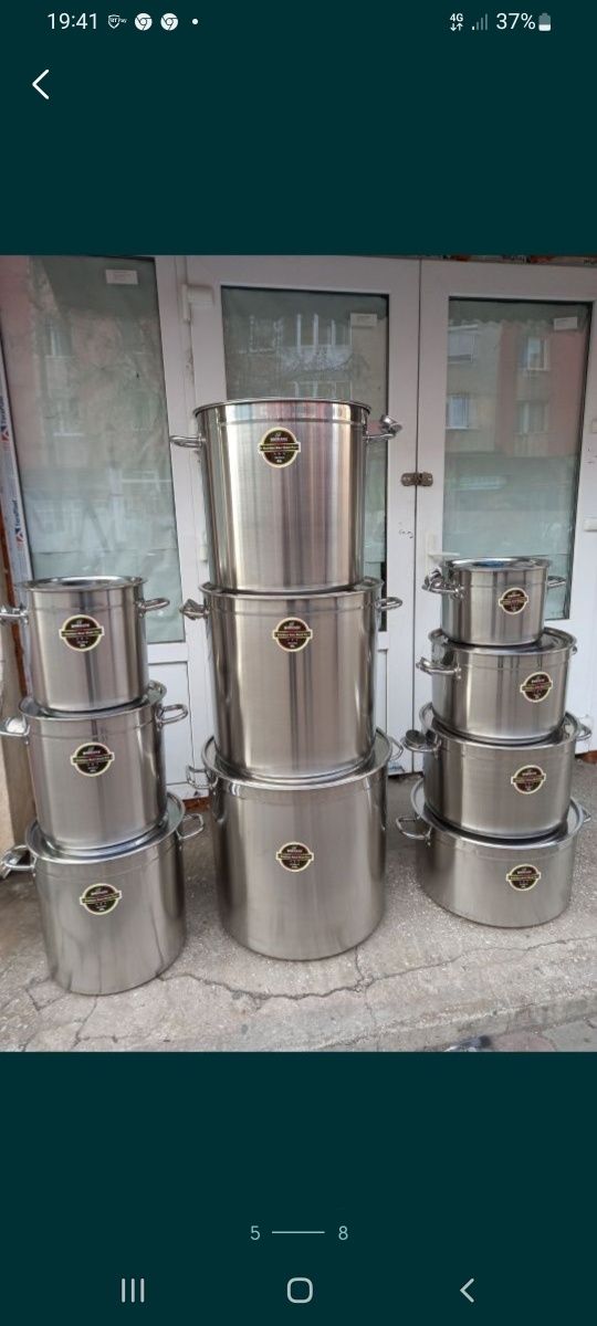 Oală inox cu capac 140 L +Ofertă 489 lei  14 L /20/30/39/50/68/9