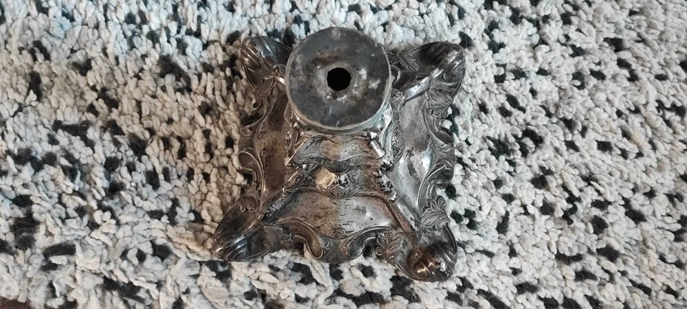 Античен Свещник Висчина 20 см Сребро Проба 925