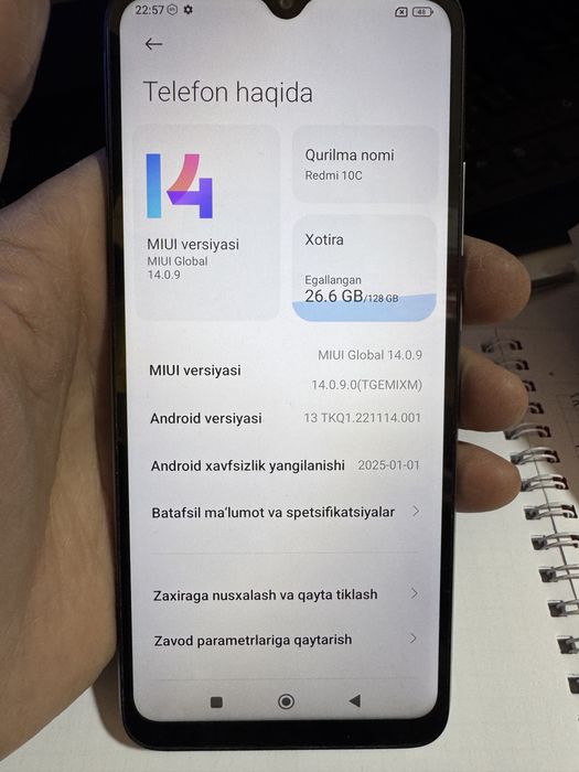 Redmi 10 C телефон кам ишлатилган.