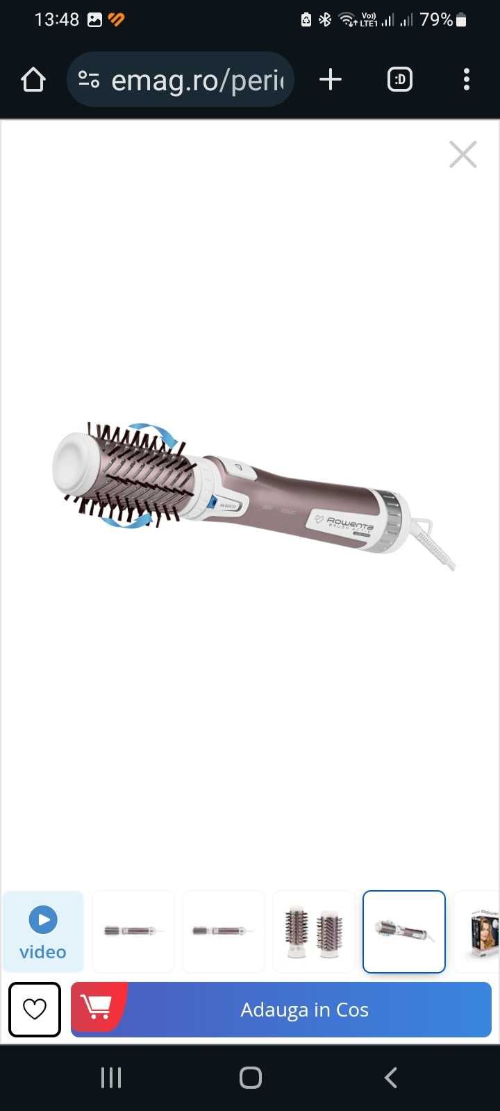 Perie rotativa Rowenta Brush Activ' Premium Care CF9540, 1000W