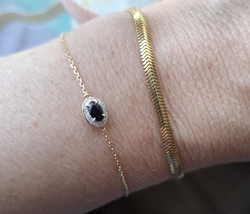 Bratara aur 14k diamante si safir