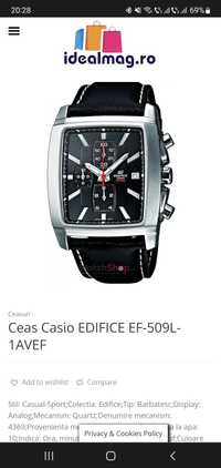 Ceas Casio EDIFICE EF-509L-1AVEF in stare foarte buna