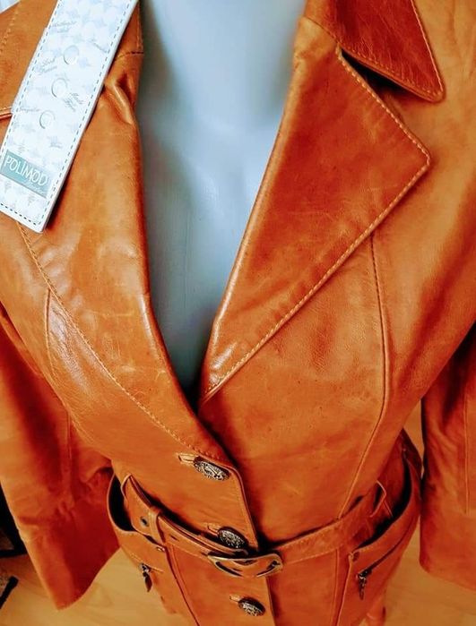 Jacheta piele naturala 100%,super model/maro cognak