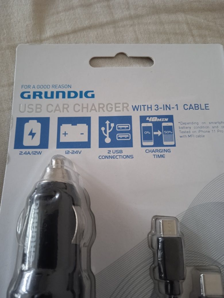 Зарядно за 12-24V смарт тел.и таблет GRUNDIG