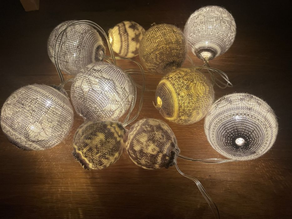 Коледна, зимна декорация, лампички, хартия