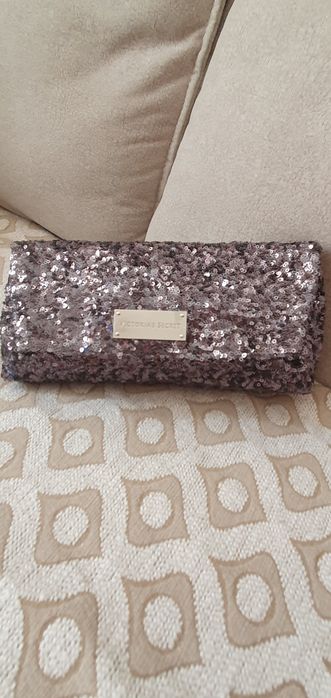 Сумочка  двухместная  кожа  с одним разделом с рисунком, клачь серебр.