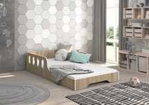 Pat copil cu saltea MALU 160x80 Alb sau Sanoma (la alegere)