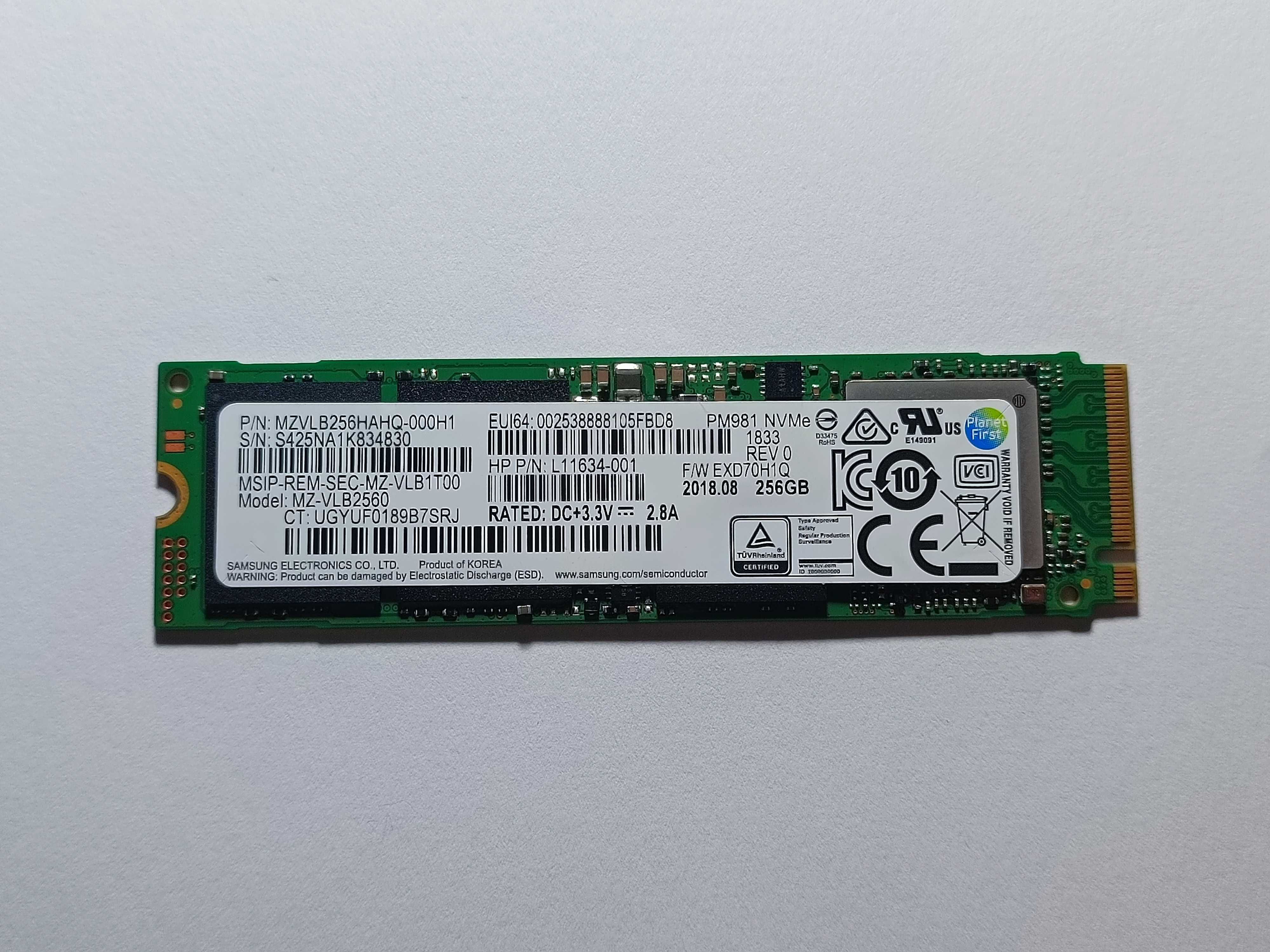 SSD M2 Samsung 256 GB NVMe