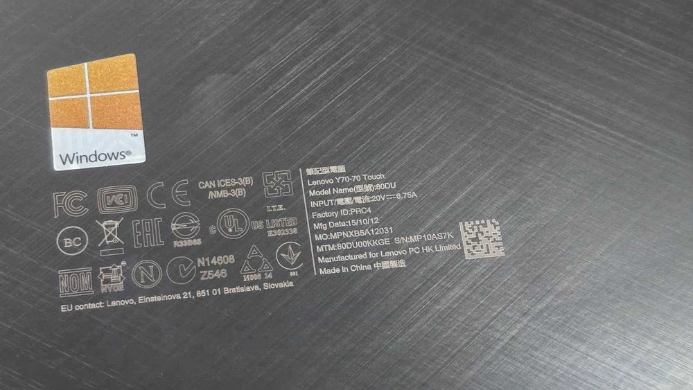 Лаптоп Lenovo Y70-70 Touch screen / i7, 512ssd , 16GB Ram / Nvidia 860