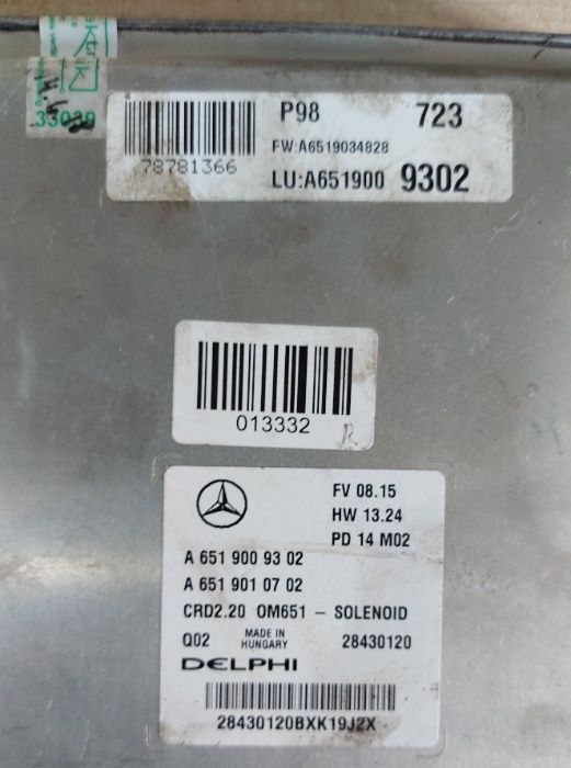 ECU Calculator Motor Mercedes Vito 2.2CDI A6519009302 CRD2.20