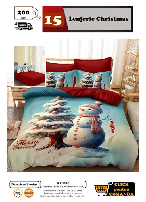 Lenjerie de pat cu model festiv